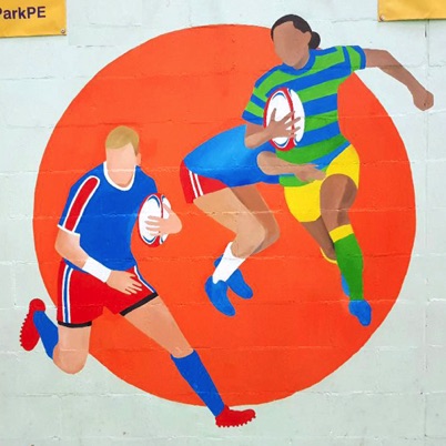 Sports Hall Mural Rugby